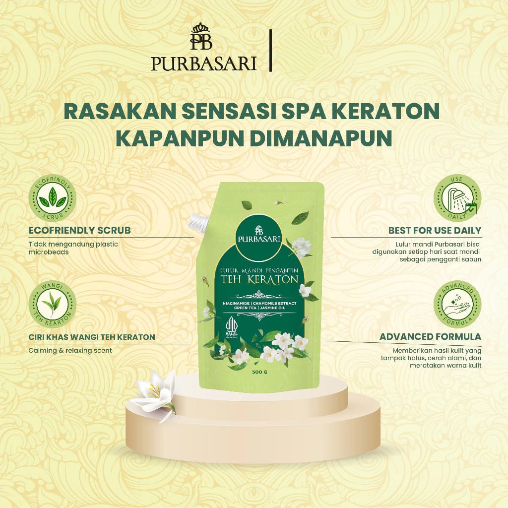Purbasari Lulur Mandi Pengantin Teh Keraton 500gr