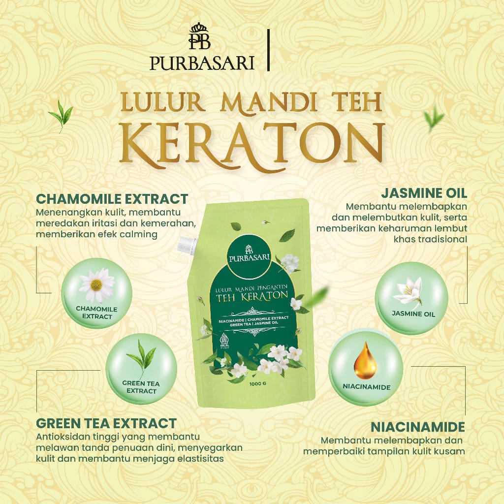 Purbasari Lulur Mandi Pengantin Teh Keraton 1000gr