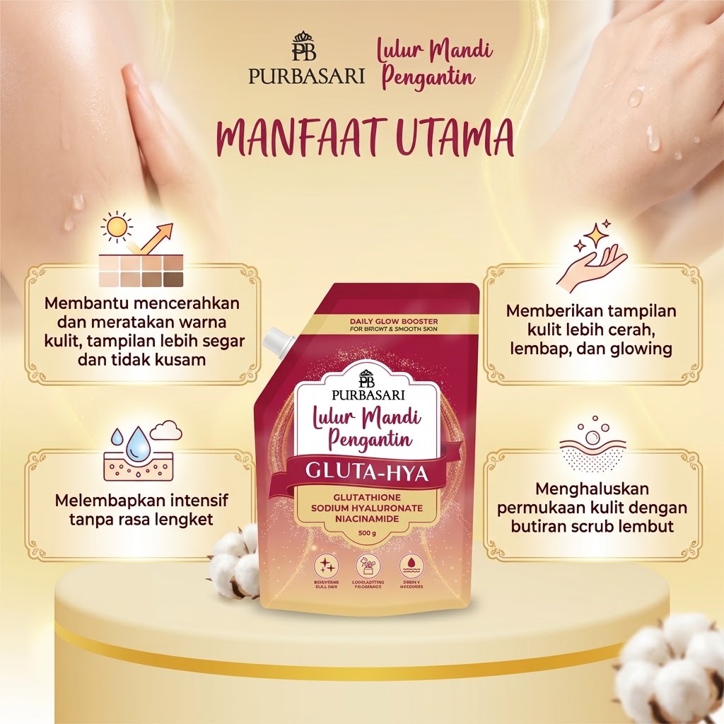 Purbasari Lulur Mandi Pengantin Gluta Hya 500gr