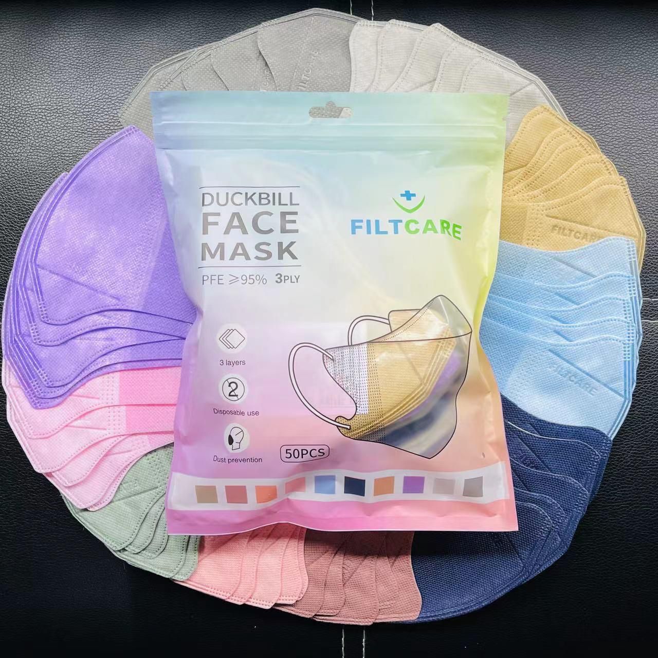 (Isi 50) Masker Duckbill MIX Warna Dewasa - Disposable Mask
