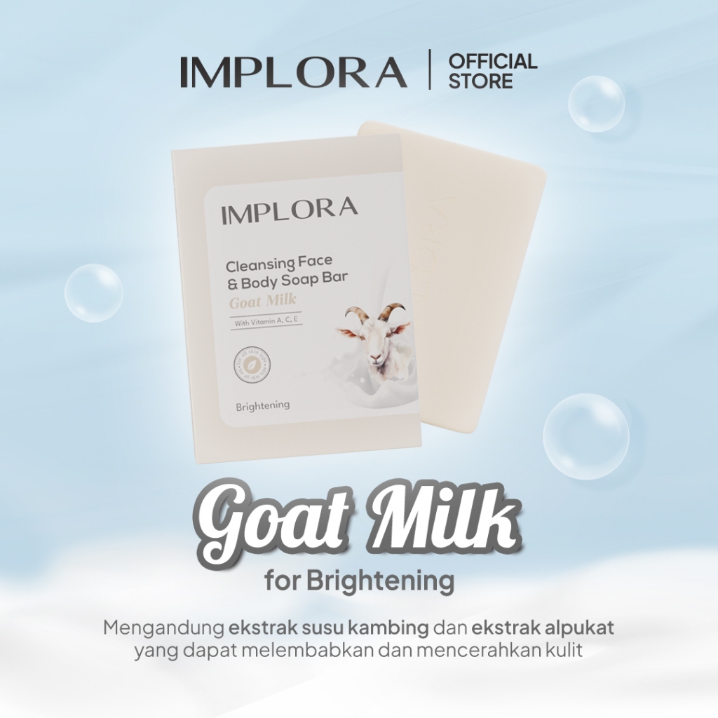 Implora Cleansing Face & Body Bar Soap 60gr - Goat Milk Implora Cleansing Face & Body Bar Soap 60gr - Goat Milk
