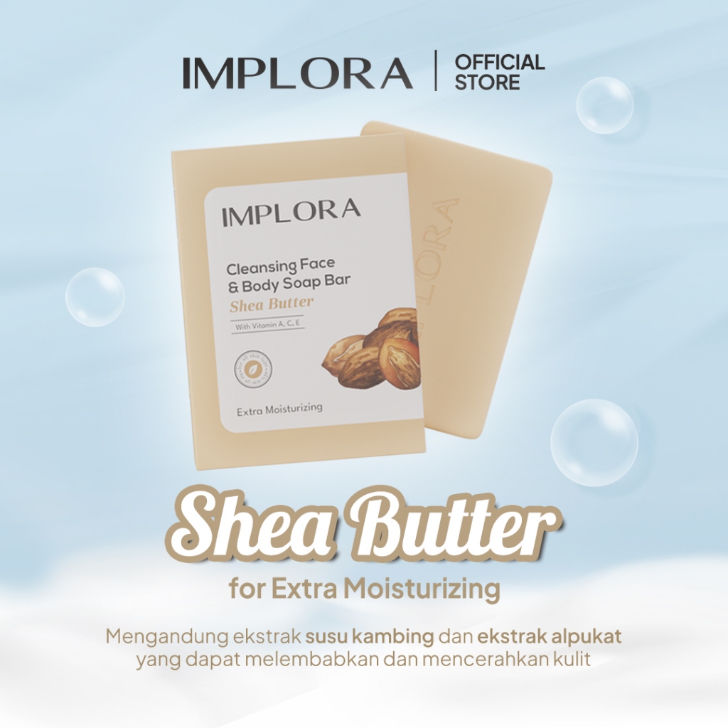 Implora Cleansing Face & Body Bar Soap 60gr - Shea Butter Implora Cleansing Face & Body Bar Soap 60gr - Shea Butter