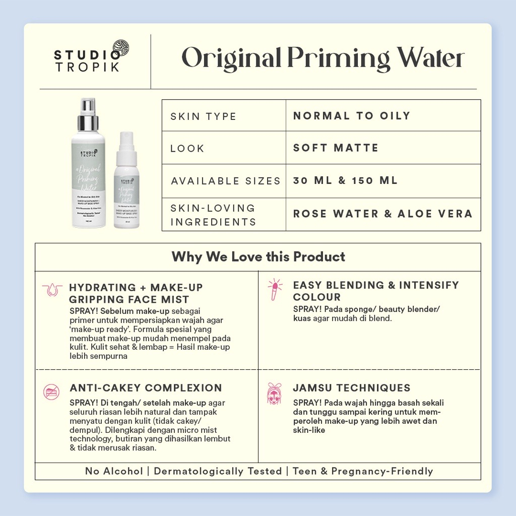 Studio Tropik Triplets Bb Size Priming Water 30ml - Original