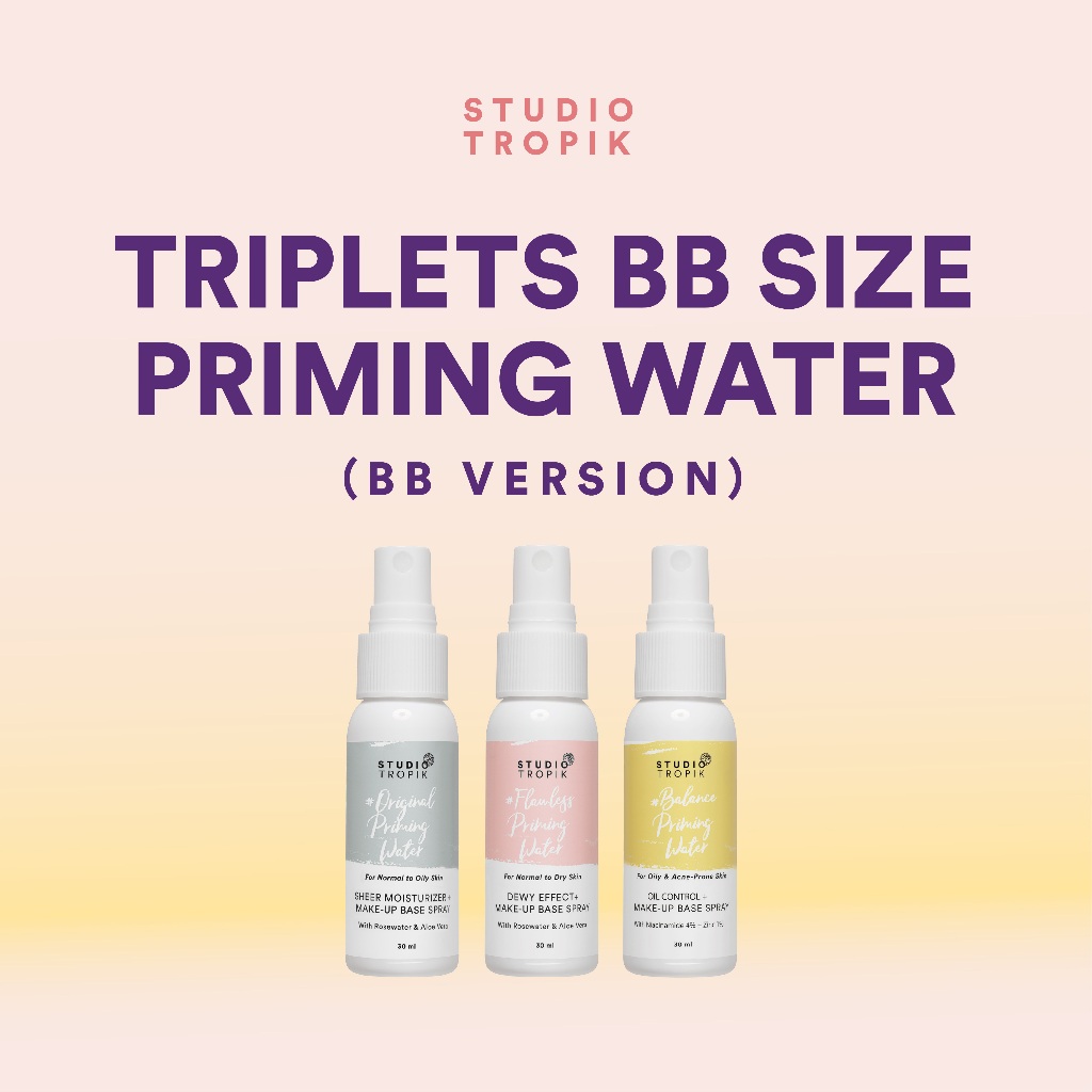 Studio Tropik Triplets Bb Size Priming Water 30ml - Flawless