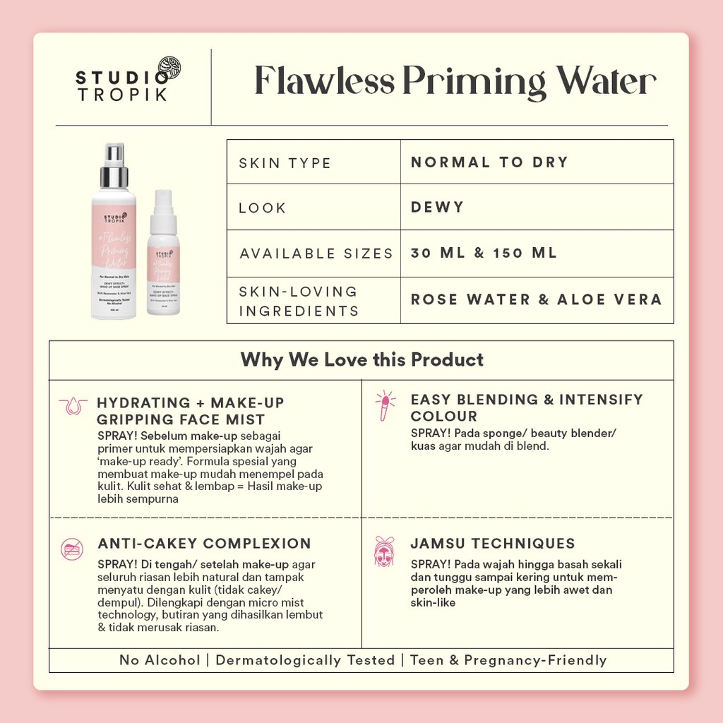 Studio Tropik Triplets Bb Size Priming Water 30ml - Flawless