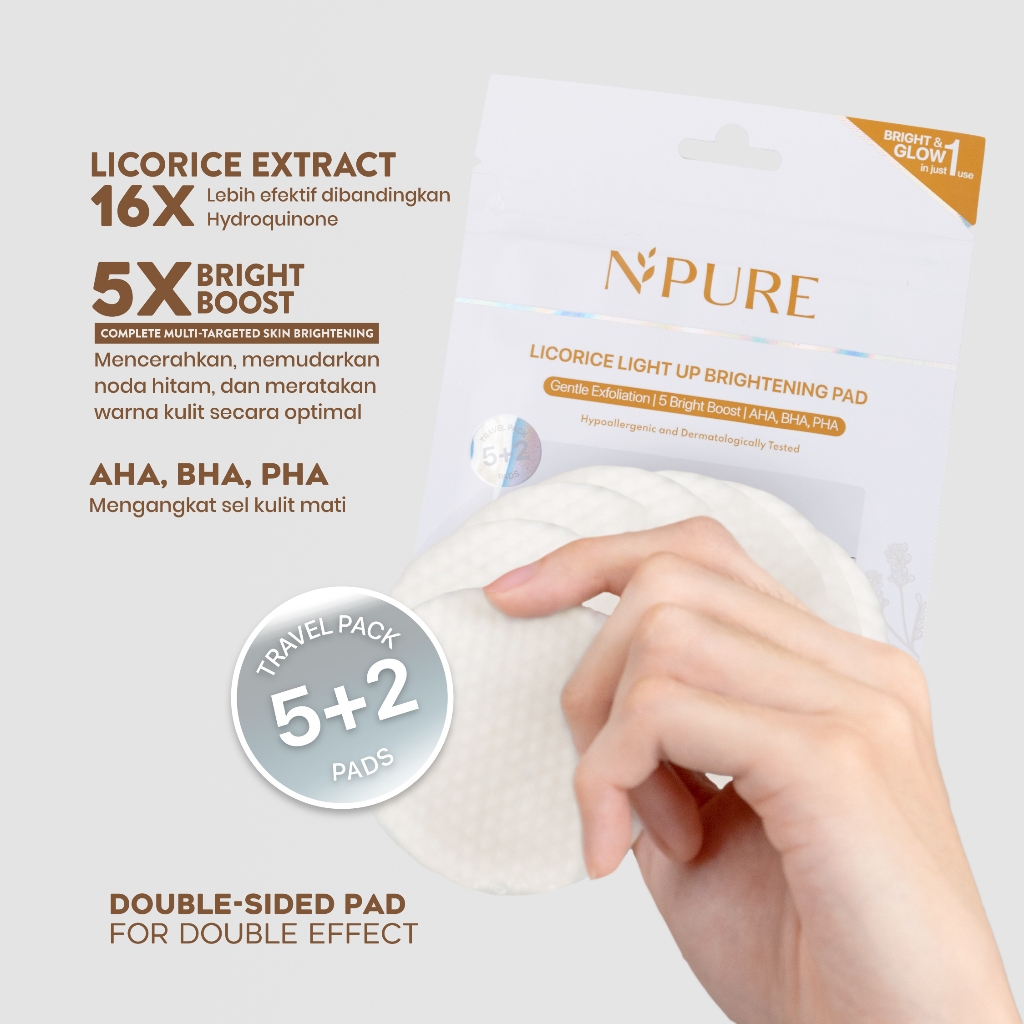Npure Licorice Light Up Brightening Pad Ziplock 5+2pads