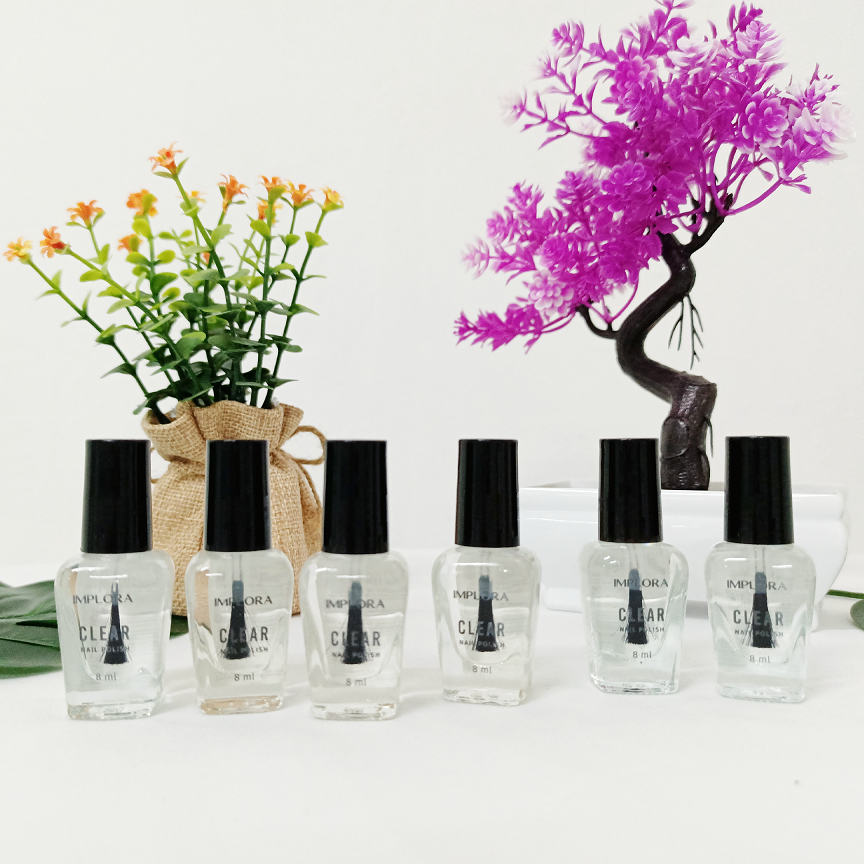 IMPLORA Nail Polish Clear Transparan 8mL - Kutek Ecer/Satuan IMPLORA Nail Polish Clear Transparan 8mL - Kutek Ecer/Satuan
