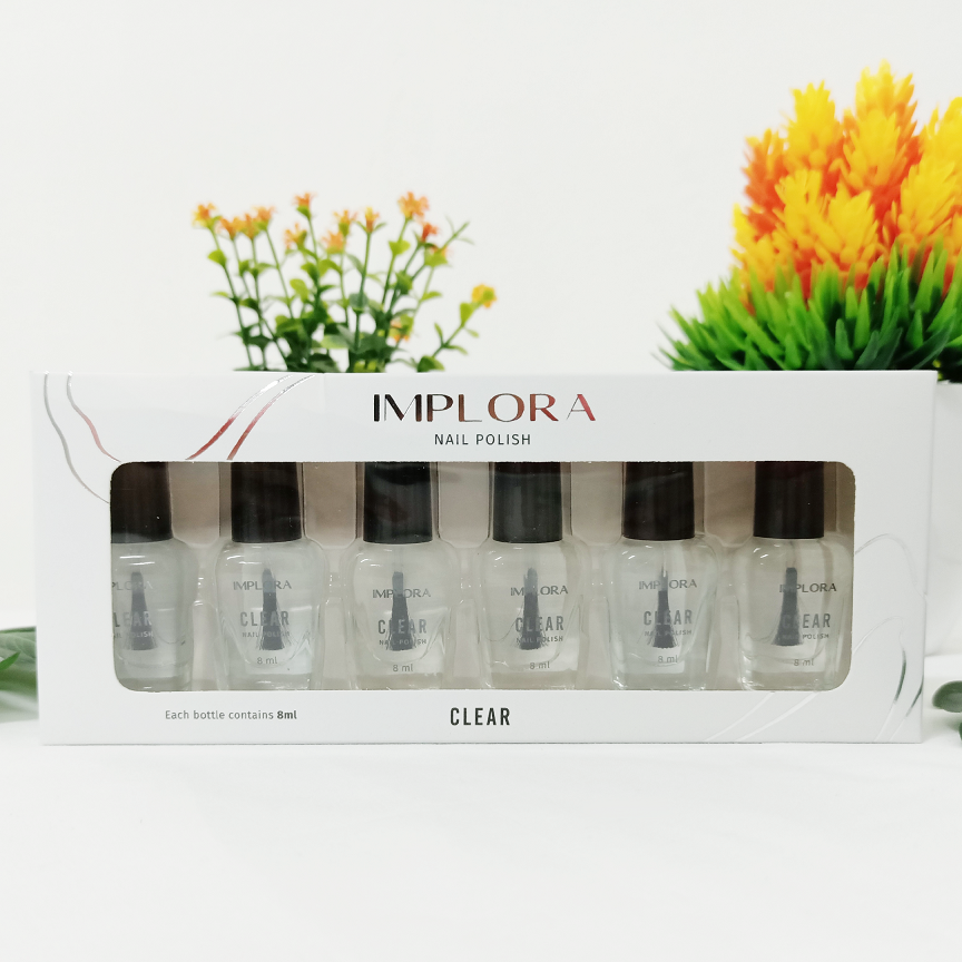 IMPLORA Nail Polish Clear Transparan 8mL - Kutek Ecer/Satuan IMPLORA Nail Polish Clear Transparan 8mL - Kutek Ecer/Satuan