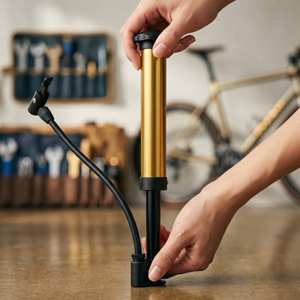Pompa Angin Mini Portable (Pompa Tangan) - Emas / Gold