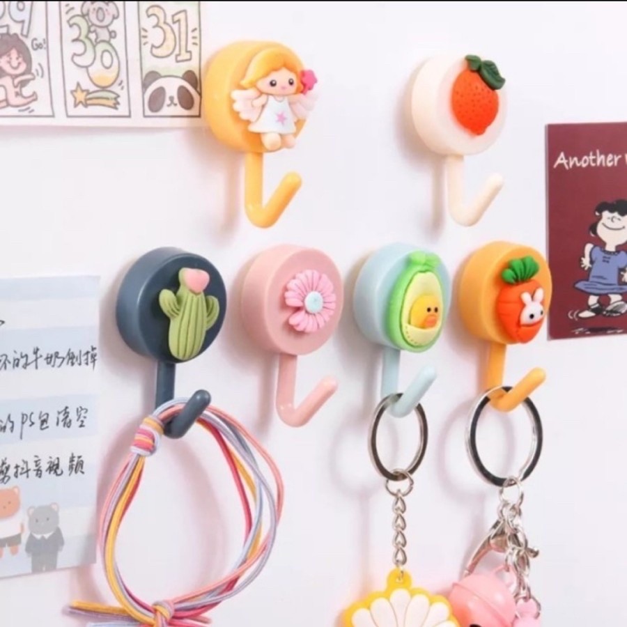 Gantungan Hook Dinding Karakter Lucu (Tempelan Cantolan Tembok)