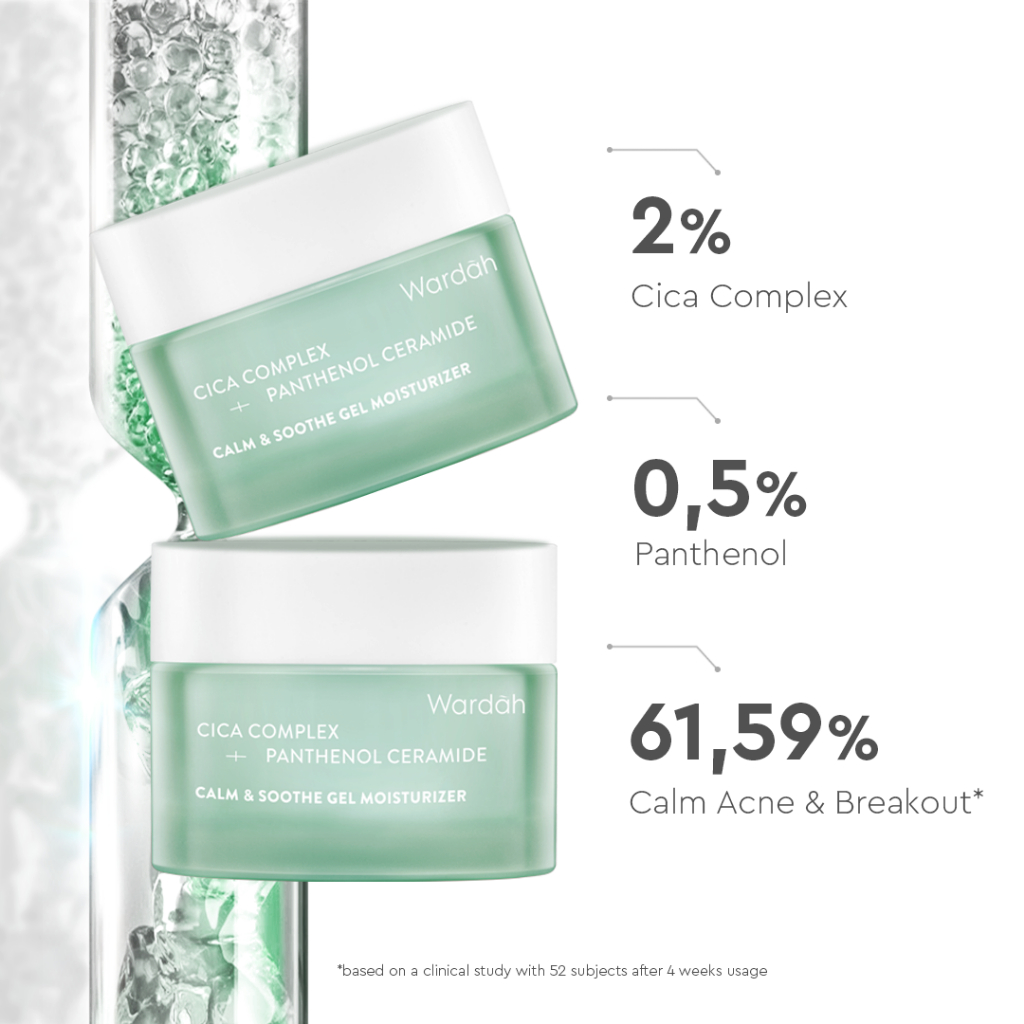 Wardah Gel Moisturizer 30gr - Cica Complex + Panthenol Ceramide (Hijau)