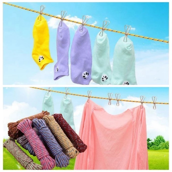 Tali Jemuran Pakaian Nylon 900cm (9m) - Tali Tambang Kemah Camping Serbaguna