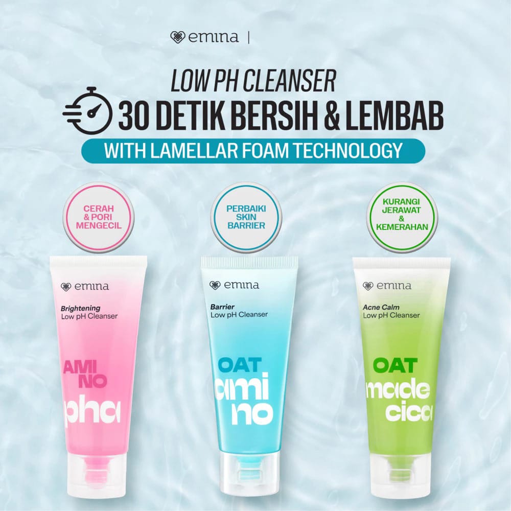 Emina Oat Amino PHA Brightening Low pH Cleanser 70ml (Pink)
