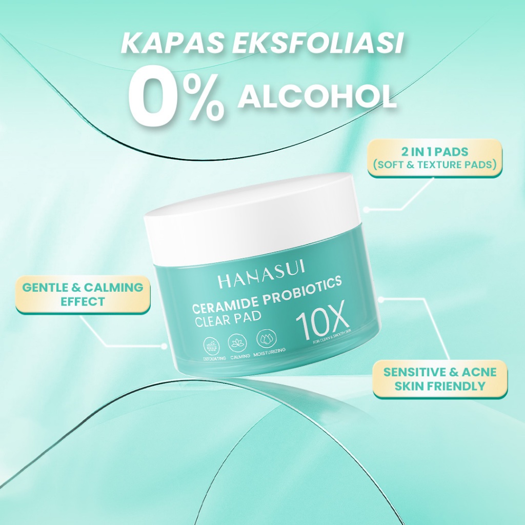 Hanasui Ceramide Probiotics Clear Pad 30s