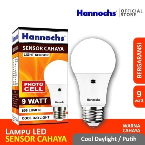 HANNOCHS Light Sensor Bohlam LED 9 Watt (9W) CDL - Bohlam Sensor Cahaya HANNOCHS Light Sensor Bohlam LED 9 Watt (9W) CDL - Bohlam Sensor Cahaya
