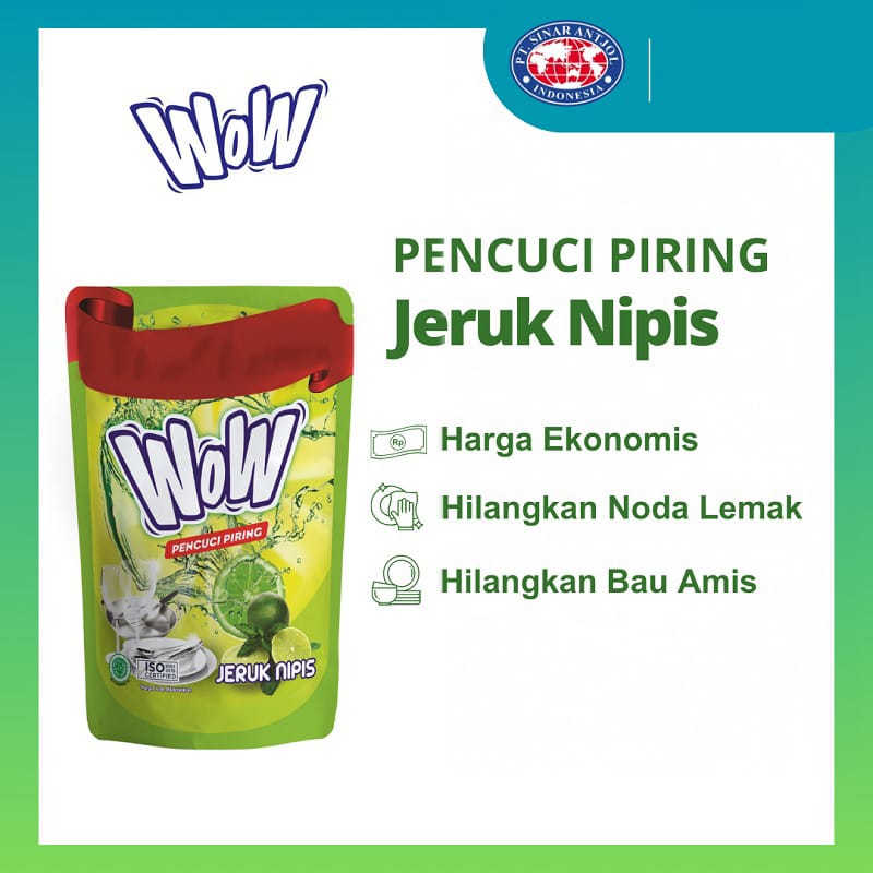 WOW Dishwash Liquid 1000ml Jeruk Nipis - Sabun Cuci Piring