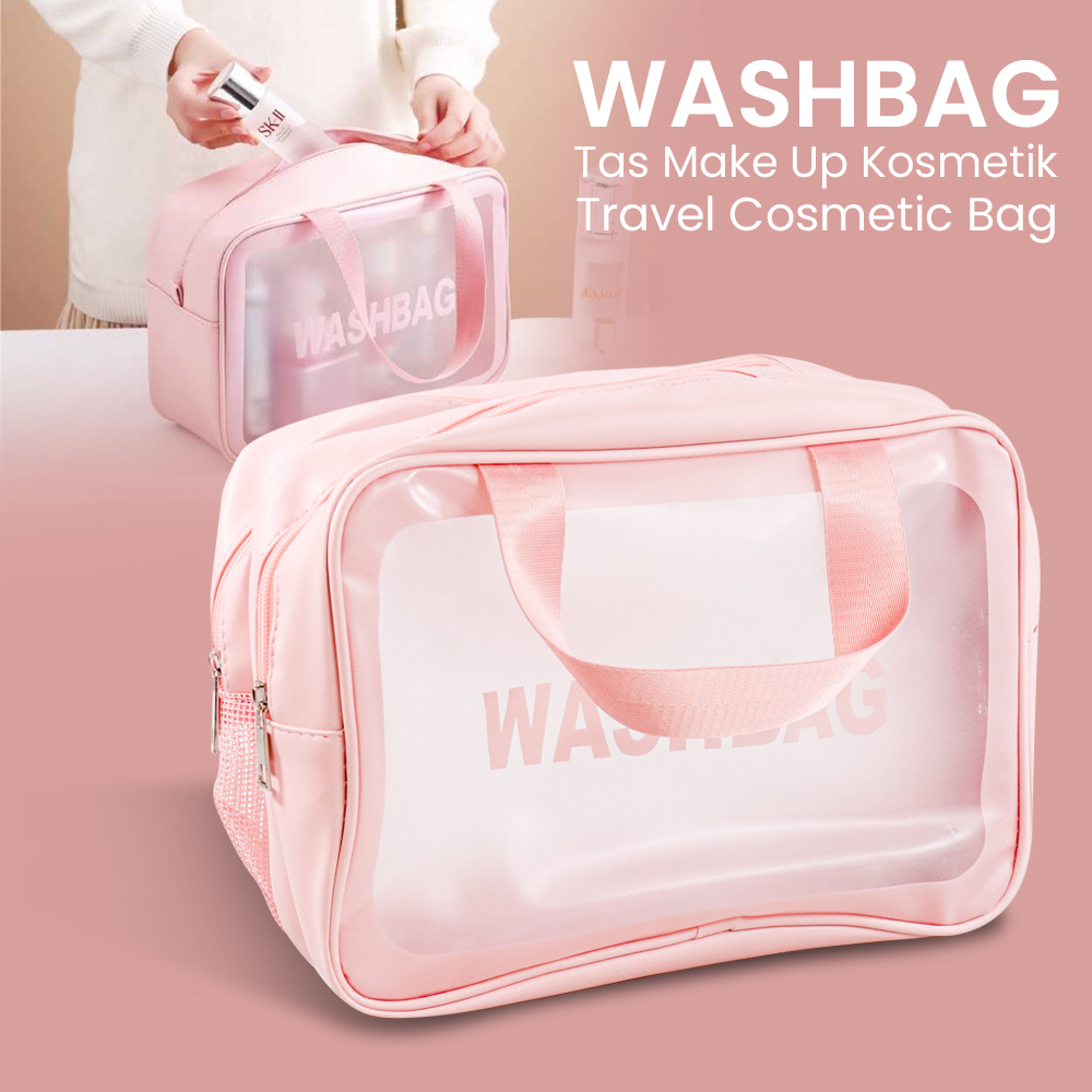 Washbag Pouch Large 30cm x 20cm x 10cm - Tas Kosmetik Transparan